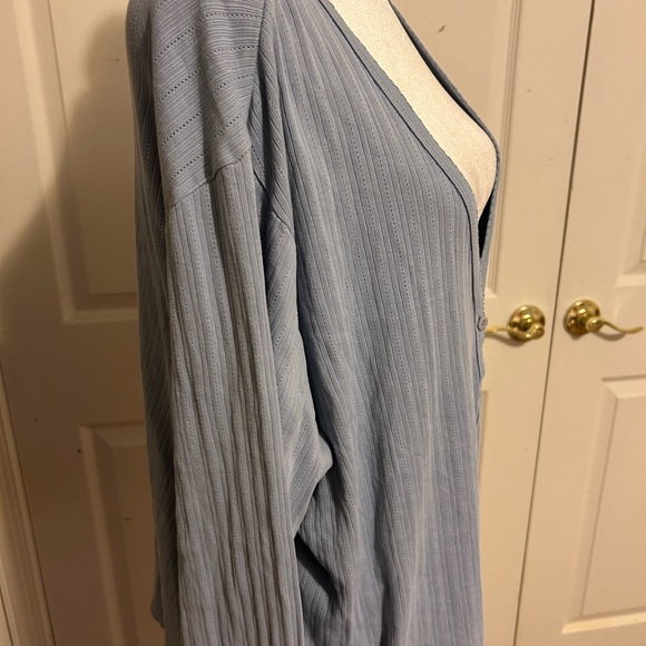 Light blue cotton cardigan from LL Bean, size XL - Picture 5 of 5